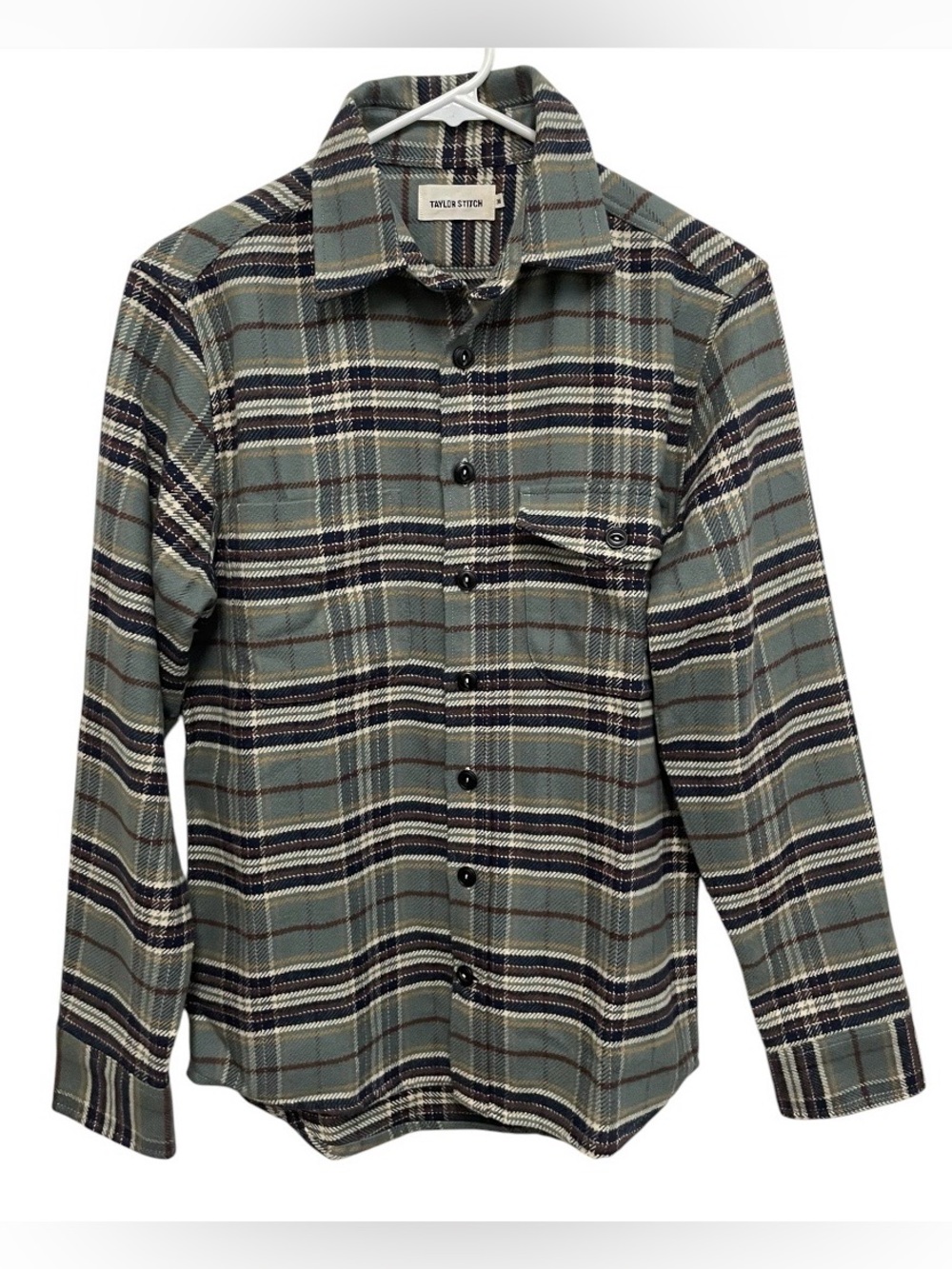 taylor stitch plaid crater shirt in blue plaid
